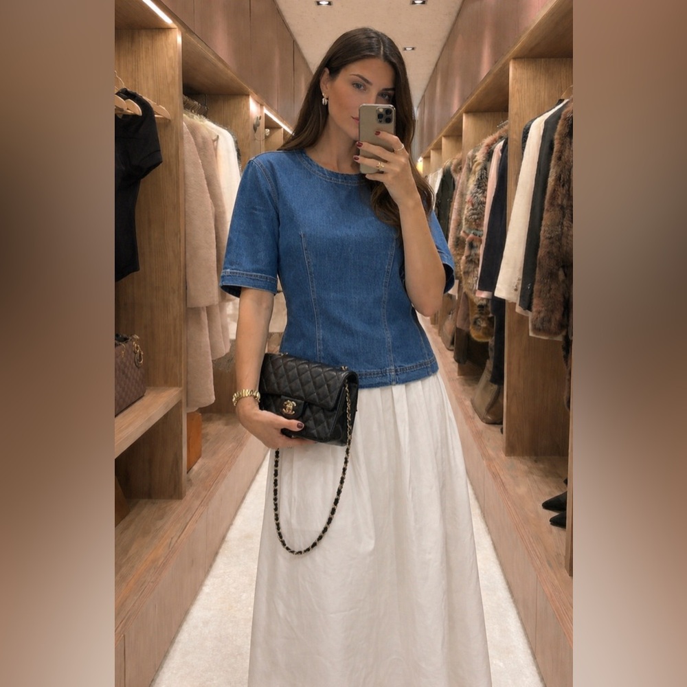 NWT Denim Peplum Top